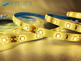 Светодиодная лента SMD2835 60LED 4.8W 12V IP65 Теплая в силиконе