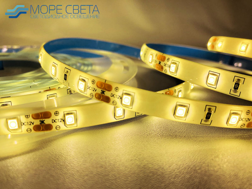 Светодиодная лента SMD2835 60LED 4.8W 12V IP65 Теплая в силиконе