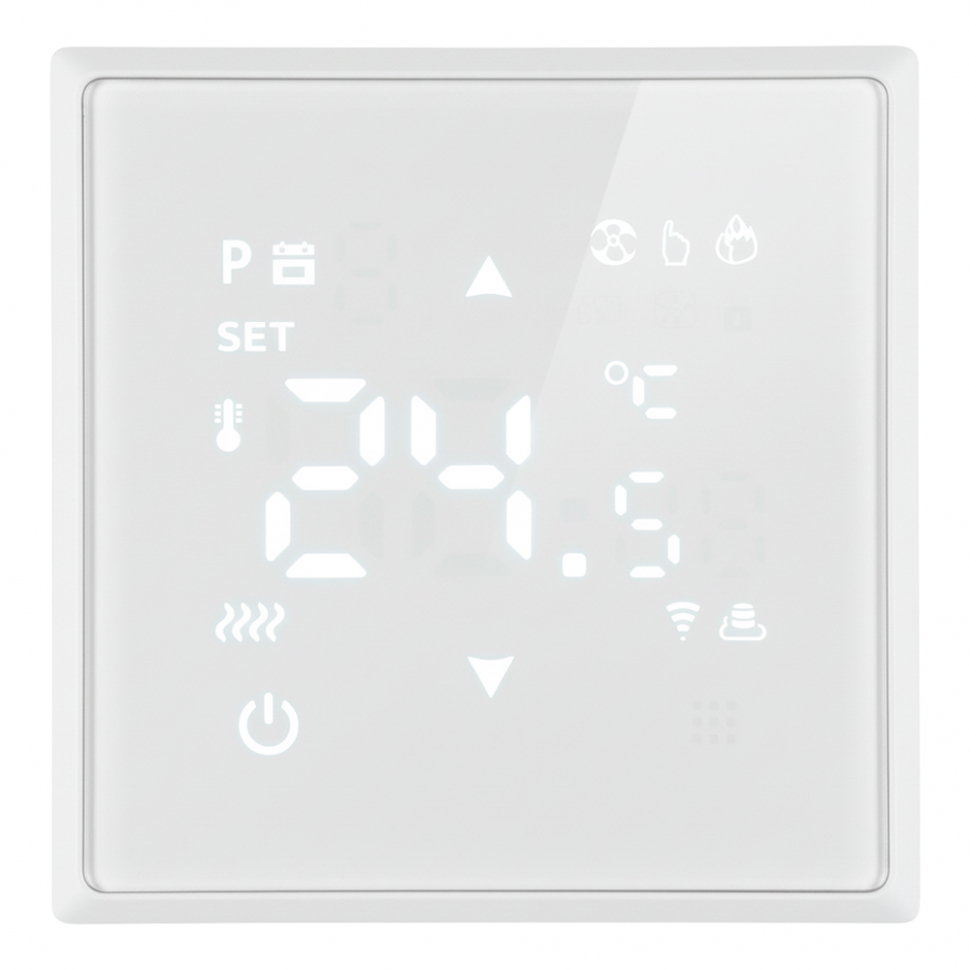 Терморегулятор Wi-Fi (механизм), STEKKER, 250В, 3500Вт, серия Эмили, RSW00-5119-10, платиново-серый, Терморегулятор Wi-Fi (механизм), STEKKER, 250В, 3500Вт, серия Эмили, RSW00-5119-10, платиново-серый,