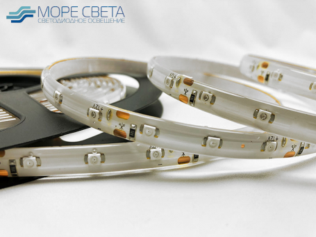 Светодиодная лента SMD2835/3528 60LED 4.8W 12V IP65 Красная в силиконе