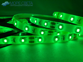Светодиодная лента SMD2835/3528 60LED 4.8W 12V IP65 Зеленая в силиконе
