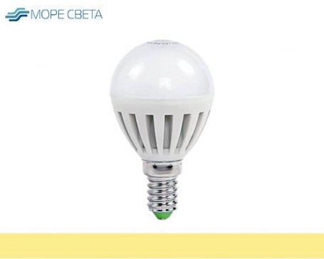 Светодиодная лампа ШАР E14 5-6W 2700-3200K 220V теплая белая