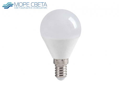 Светодиодная лампа ШАР E14 5-6W 2700-3200K 220V теплая белая