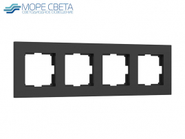 Рамка Slab на 4 поста Werkel W0042908 Черный матовый
