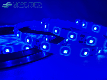 Светодиодная лента SMD2835/3528 60LED 4.8W 12V IP65 Синяя в силиконе