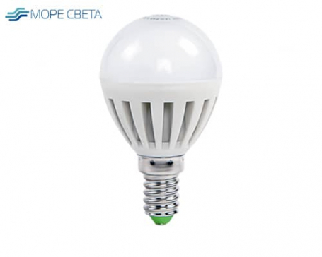 Светодиодная лампа ШАР E14 7-8W 4000-4500K 220V дневная белая