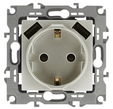 12-4109-15 ЭРА Розетка 2P+E 16A-250В, штор. с 2xUSB 5В-3А, Эра12, перламутр 12-4109-15 ЭРА Розетка 2P+E 16A-250В, штор. с 2xUSB 5В-3А, Эра12, перламутр