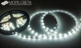 Светодиодная лента SMD2835 60LED 12W 12V IP20 Холодная белая 5мм