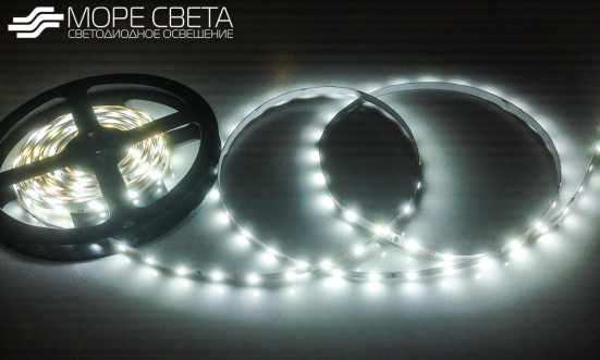 Светодиодная лента SMD2835 60LED 12W 12V IP20 Холодная белая 5мм