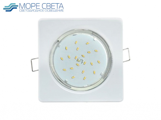 Встраиваемый светильник Ecola H4 Square под лампу GX53 220V Квадрат хром