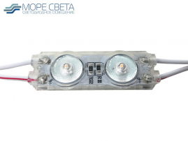 Светодиодный модуль SL-E2-WW Прозрачный 2SMD2835 1W 12V IP65 3000K с линзой