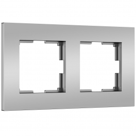Рамка Slab на 2 поста Werkel W0022965 Серебро матовый