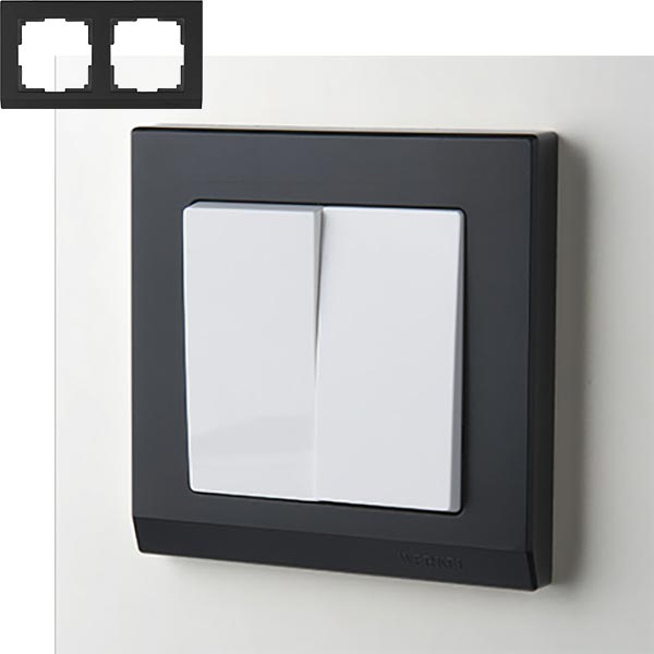 Рамка Stark на 2 поста Werkel W0021808 Черный Рамка Stark на 2 поста Werkel W0021808 Черный