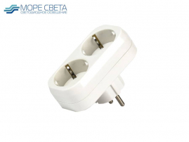 Разветвитель SBE-16-A02-2z на 2 гнезда с заземлением 10A 250V белый