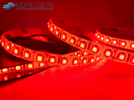 Светодиодная лента SMD2835/3528 120LED 9.6W 12V IP65 Красная в силиконе