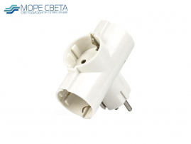 Разветвитель SBE-10-A02-2 на 2 гнезда без заземления 16A 250V белый