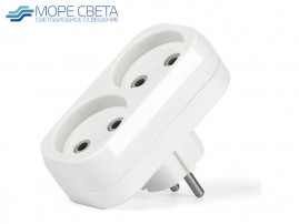 Разветвитель SBE-10-A02-2 на 2 гнезда без заземления 16A 250V белый