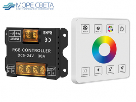 Контроллер SL-DC02 (RGB, 12-24V, 30A, 600-1200, RF, Белый)