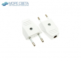 Вилка сборная 2.5А 250В б/з плоская белая